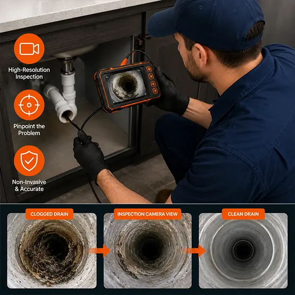 Drain cleaning and sewer solutions using innovative inspection cameras