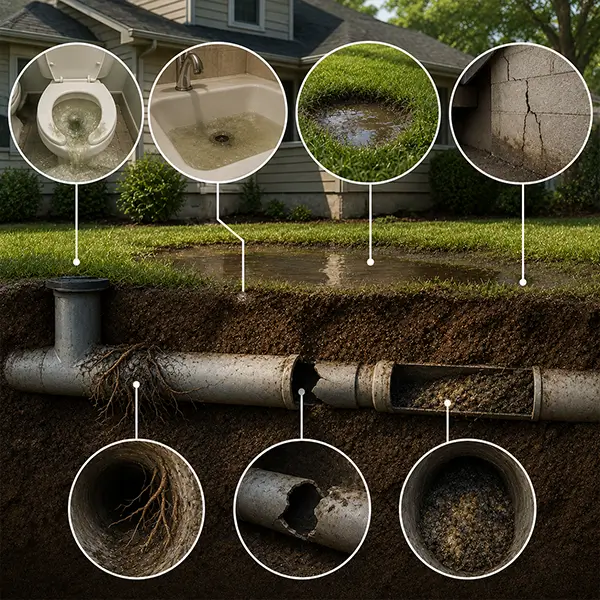 Indicate leaking joints or damaged pipes